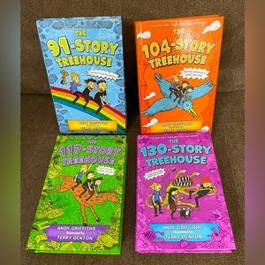 Hardcover tree house story books by Andy Griffiths